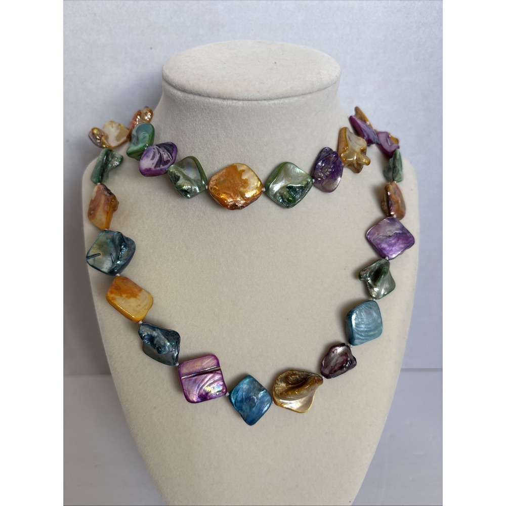 Natural Shell Multicolor Nugget Necklace